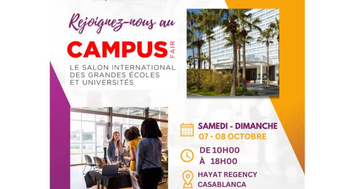 Rejoignez-nous au au salon CAMPUS FAIR le 07 et 08 Octobre à Casablanca